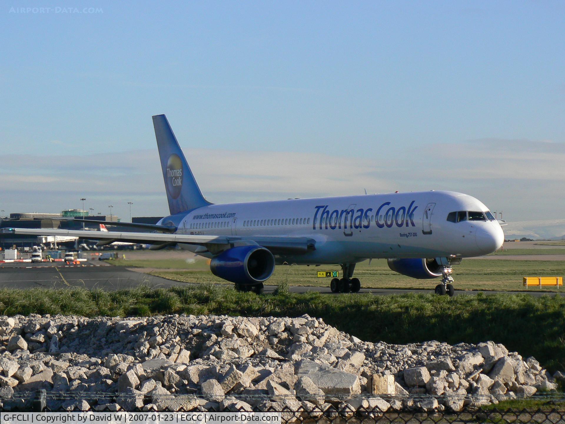 G-FCLI, 1995 Boeing 757-28A C/N 26275, Taxing out at Manchester.