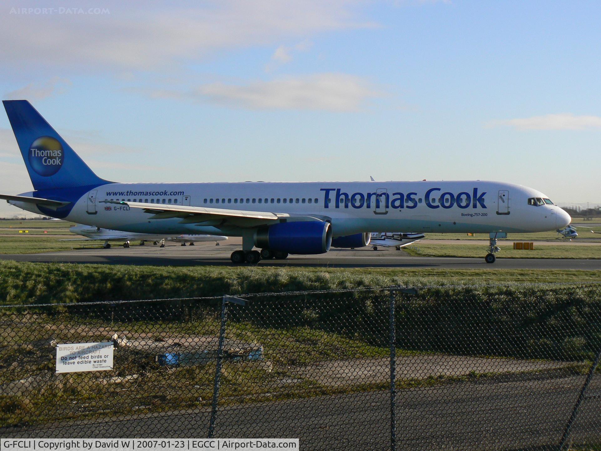G-FCLI, 1995 Boeing 757-28A C/N 26275, Taxing out at Manchester.