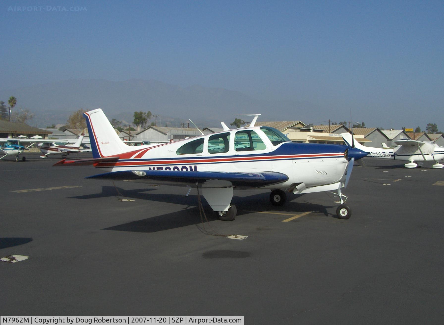 N7962M, 1966 Beech 35-C33A Debonair C/N CE-80, 1966 Beech 35-C33A DEBONAIR, Continental IO-520-B 285 Hp