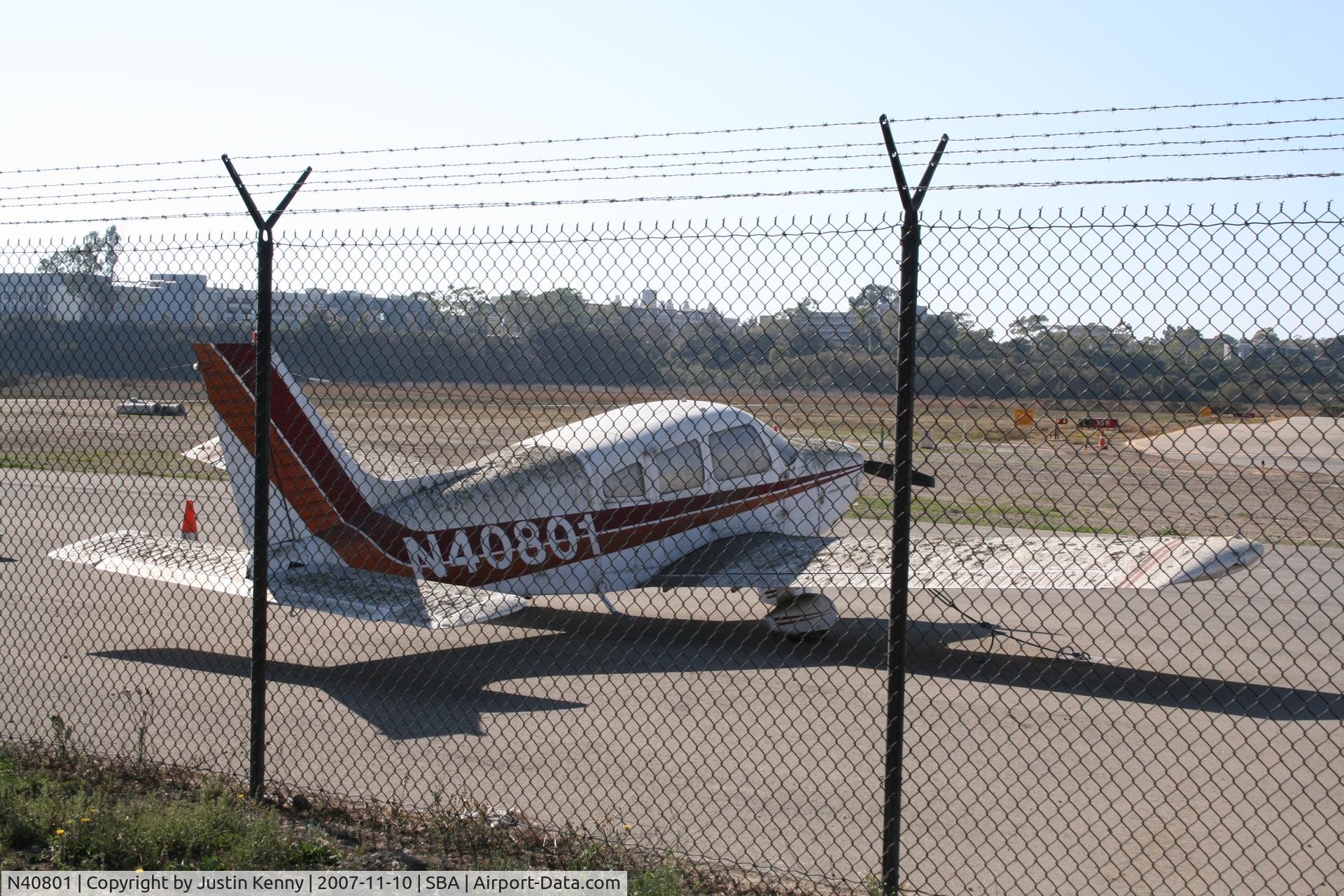 N40801, 1973 Piper PA-28-235 Cherokee Pathfinder C/N 28-7410049, N40801 Parked at Santa Barbara Airport