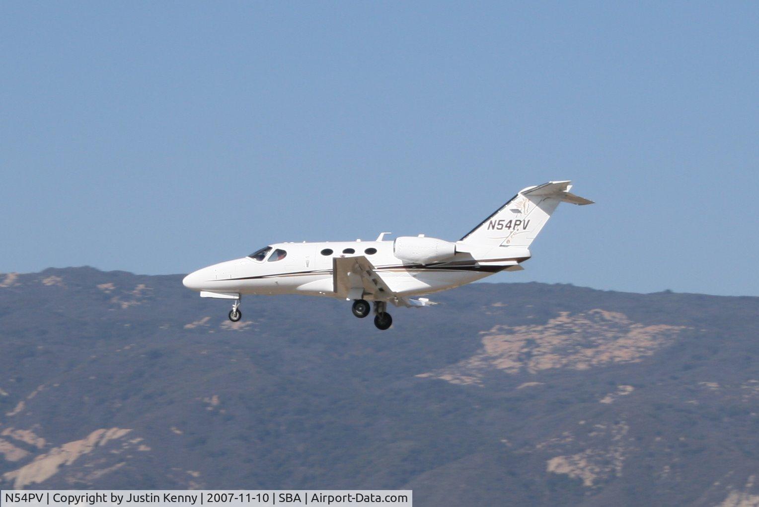 N54PV, 2007 Cessna 510 Citation Mustang Citation Mustang C/N 510-0028, N54PV Coming in for a landing.