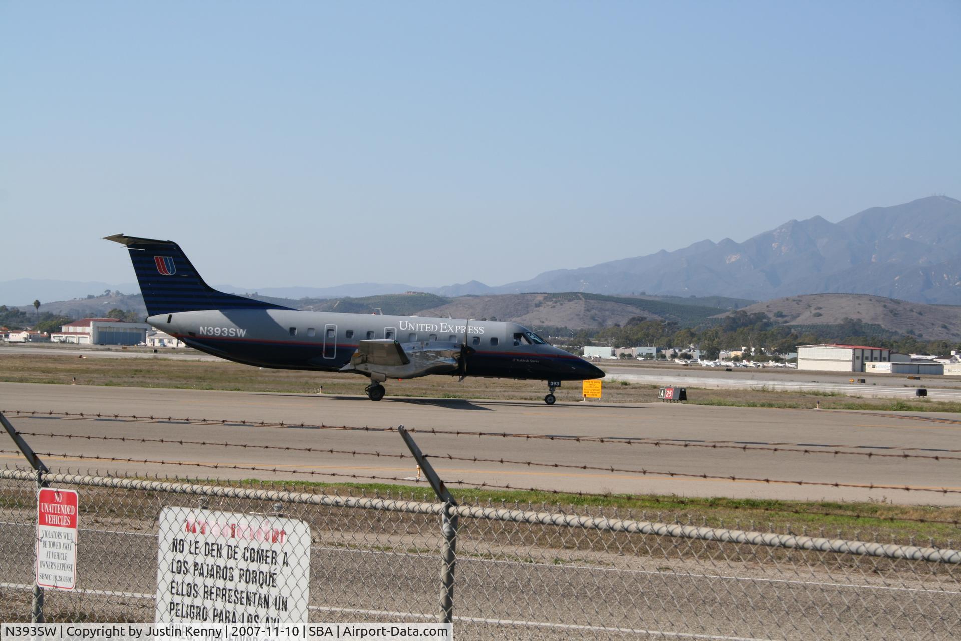 N393SW, 1997 Embraer EMB-120ER C/N 120.330, N393SW waiting to take off at 2:21 PM