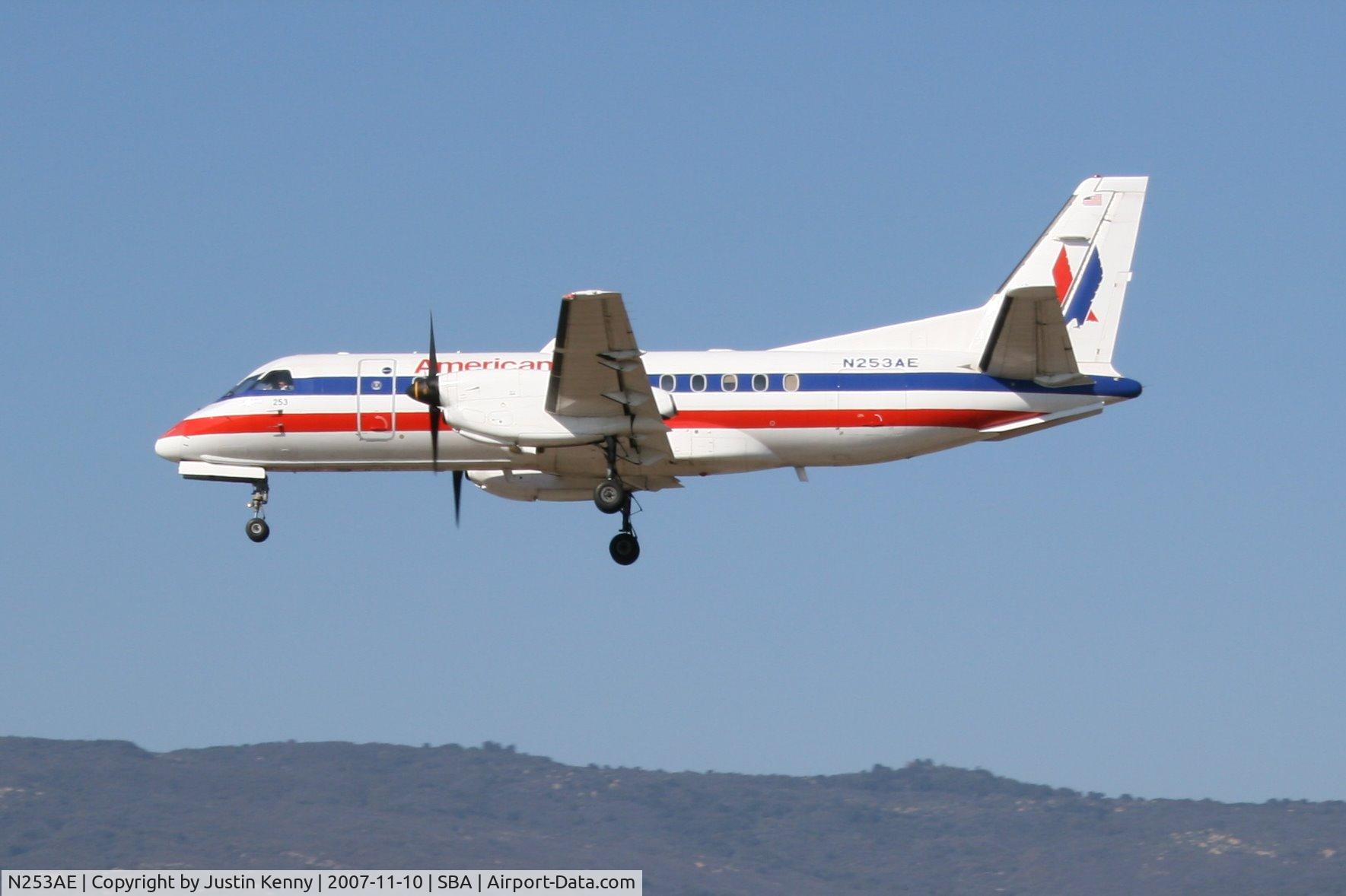 N253AE, 1991 Saab 340B C/N 340B-253, N253AE landing at SBA, at 2:21 PM