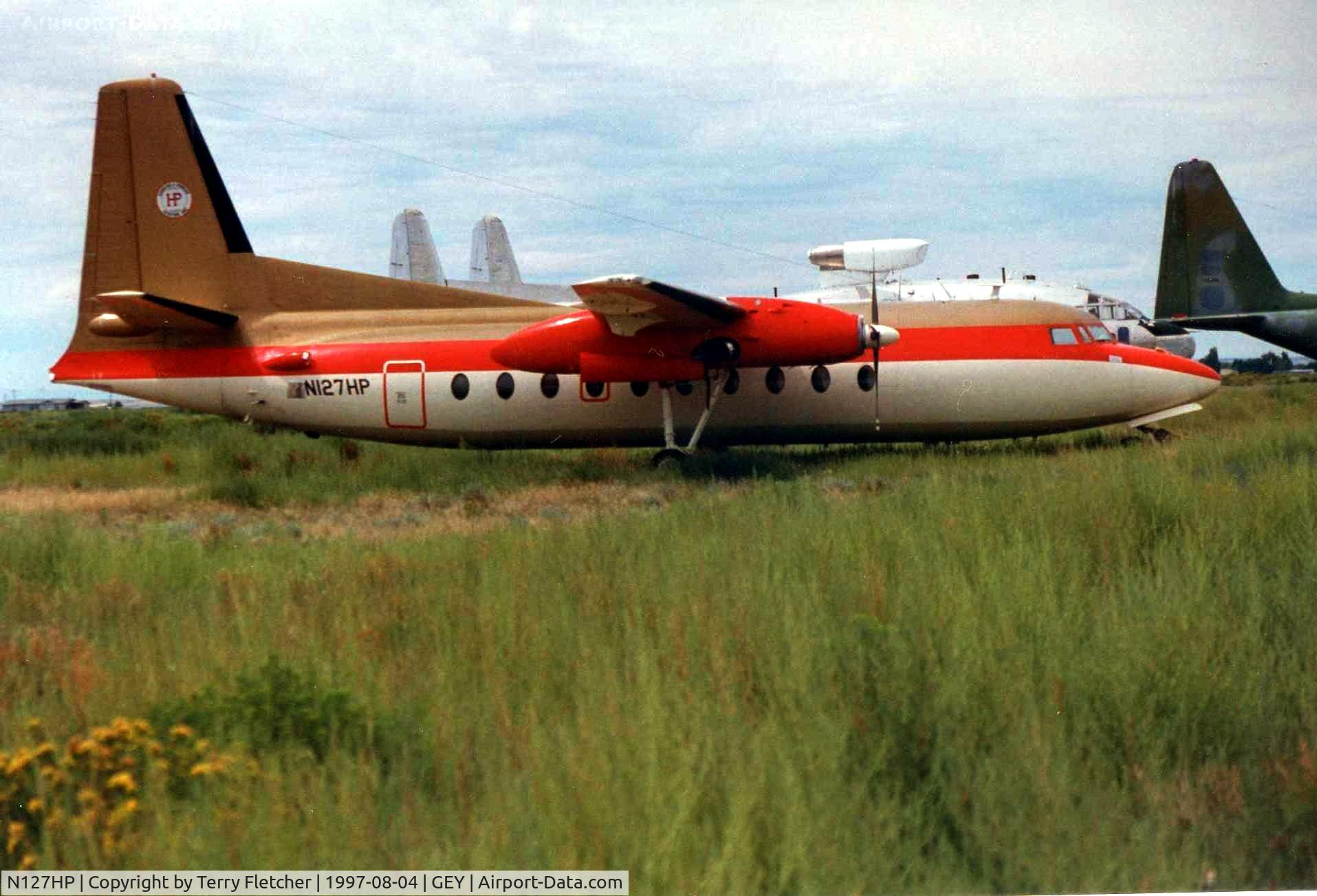 N127HP, 1959 Fairchild F-27A C/N 33, Hawkins and Power's F27 at Greybull