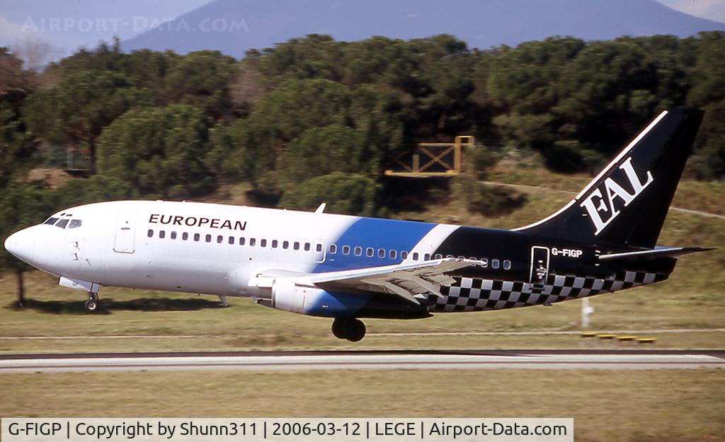 G-FIGP, 1983 Boeing 737-2E7 C/N 22875, Landing rwy 20 in Ozjet c/s