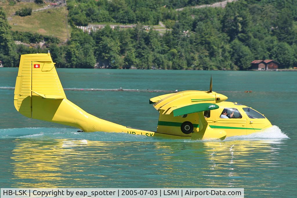 HB-LSK, 1976 STOL Aircraft UC-1 Twin Bee C/N 018, STOL AIRCRAFT CORP. UC-1 taxi for departure on Lake of Brienz