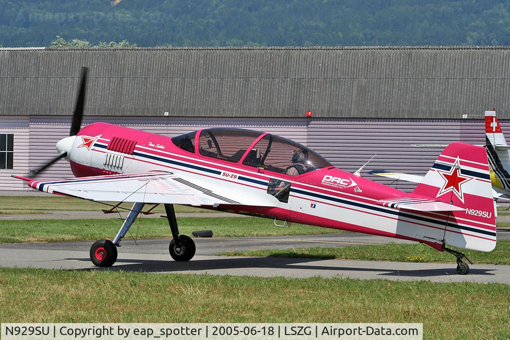 N929SU, 1994 Sukhoi Su-29 C/N 77-01, taxi to main apron