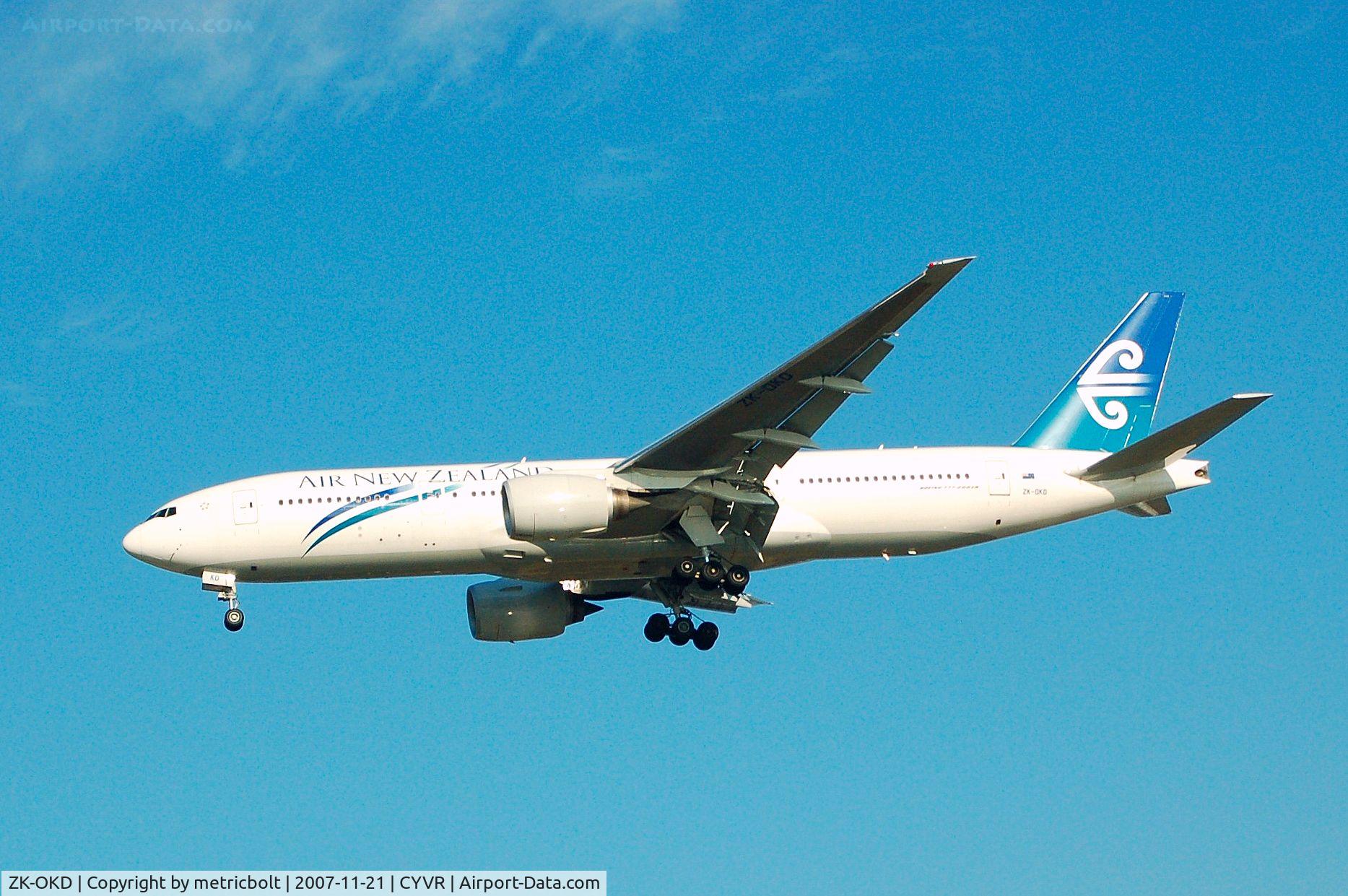 ZK-OKD, 2006 Boeing 777-219/ER C/N 29401, Arriving from Auckland as flt NZ84