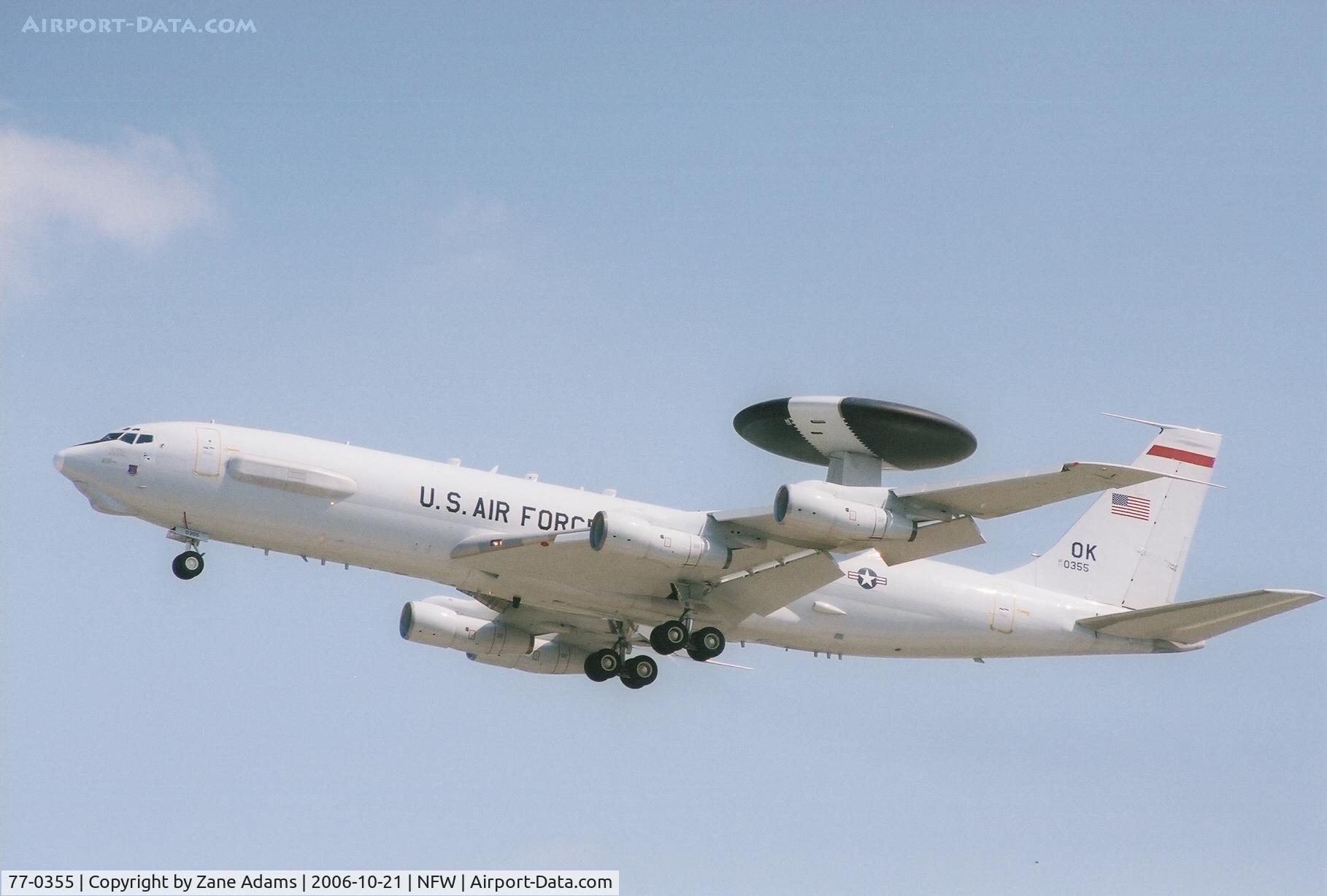 77-0355, 1977 Boeing E-3A Sentry C/N 21555, Takeoff from Navy Ft. Worth - Carswell
