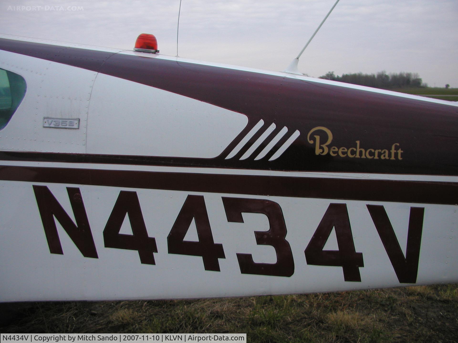 N4434V, 1947 Beech 35 Bonanza C/N D-1239, Parked on the ramp at Airlake.
