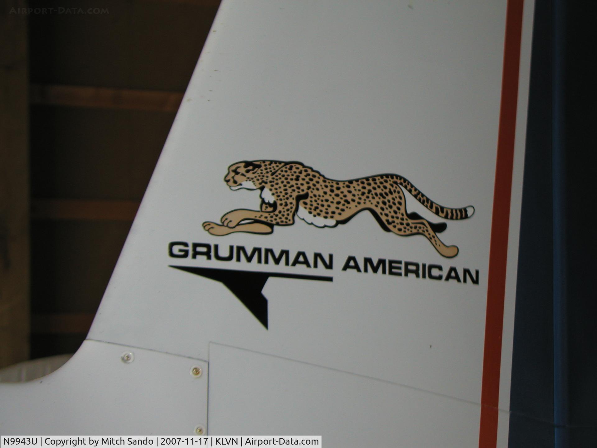 N9943U, 1977 Grumman American AA-5A Cheetah C/N AA5A0343, Parked inside the hangar.