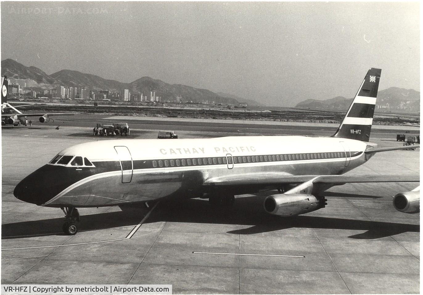 VR-HFZ, Convair 880-22M-21 C/N 22-00-53, on the ramp in HKG Kai Tak airport,late 60s