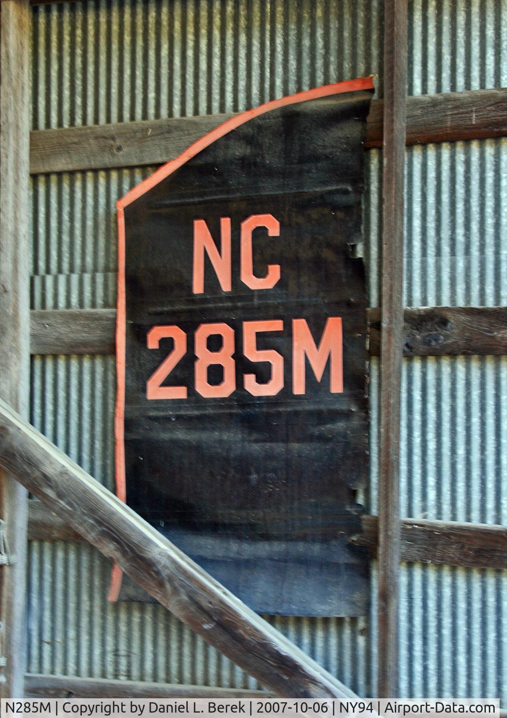 N285M, 1929 Spartan C3-165 C/N 120, These are the old tail feathers of a Golden Age Spartan, which have since been replaced by newer plumage.
