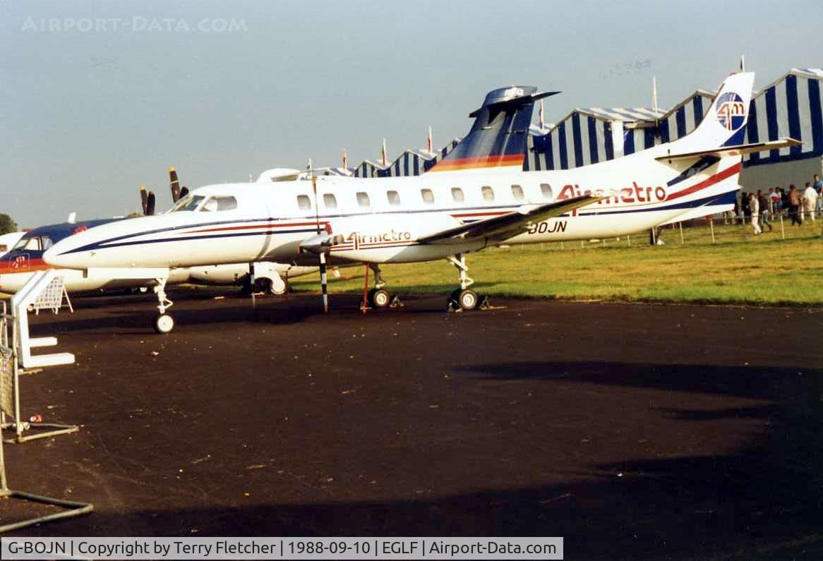 G-BOJN, 1988 Fairchild SA-227AC Metro III C/N AC-692B, Displayed at the 1988 Farnborough Show - subsequently became ZK-NSS