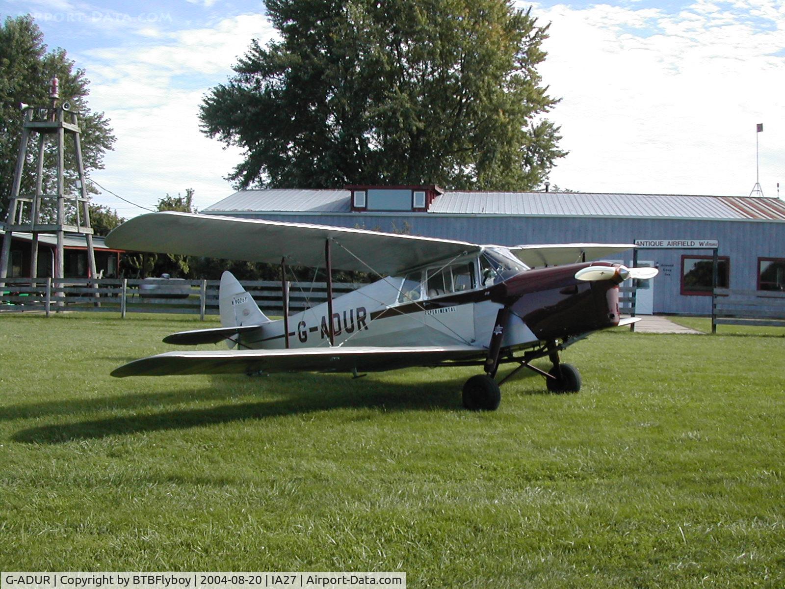G-ADUR, 1936 De Havilland DH.87B Hornet Moth C/N 8085, De Havilland Hornet Moth visits Antique Airfield near Blakesburg, IA