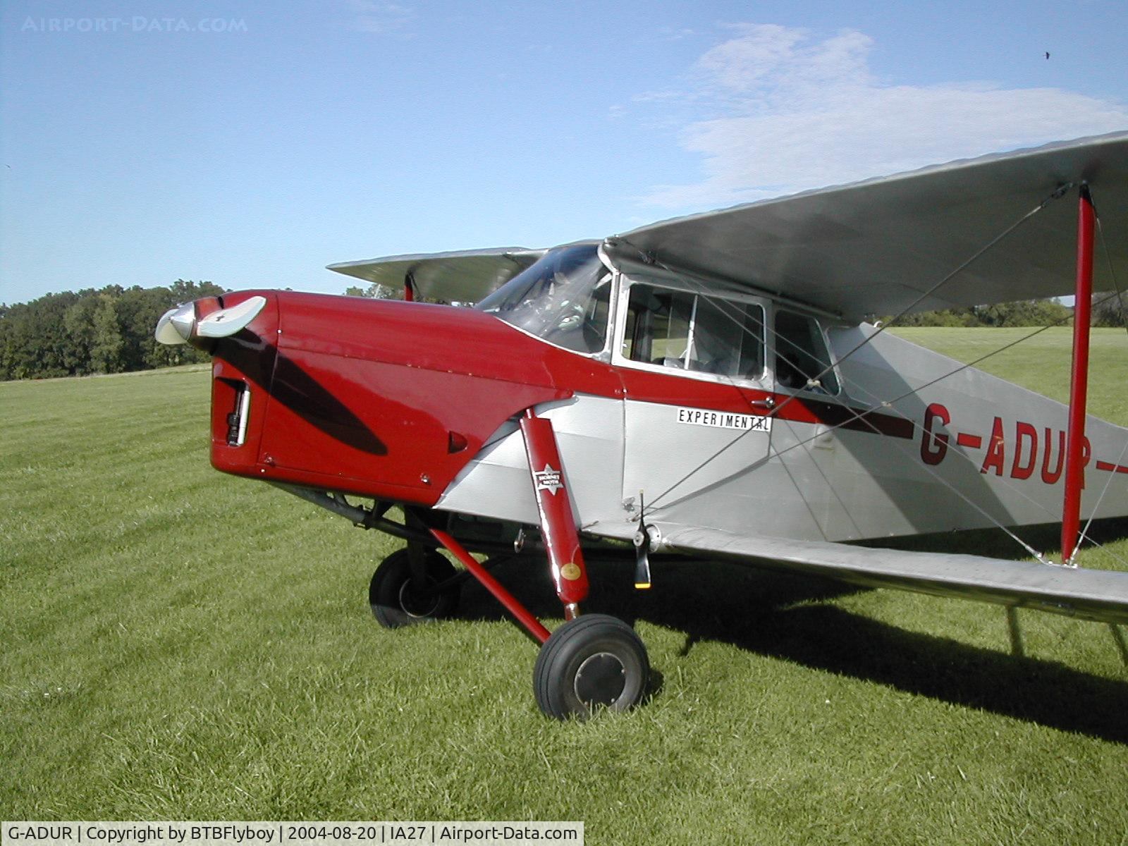 G-ADUR, 1936 De Havilland DH.87B Hornet Moth C/N 8085, De Havilland Hornet Moth at Antique Airfield near Blakesburg, IA
