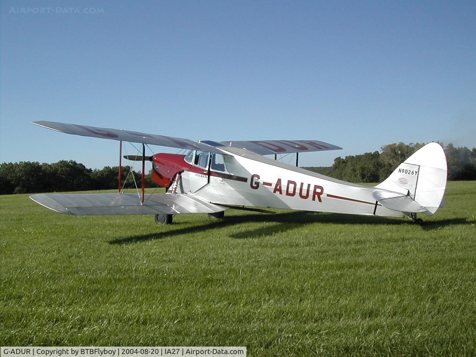 G-ADUR, 1936 De Havilland DH.87B Hornet Moth C/N 8085, De Havilland Hornet Moth at Antique Airfield near Blakesburg, IA