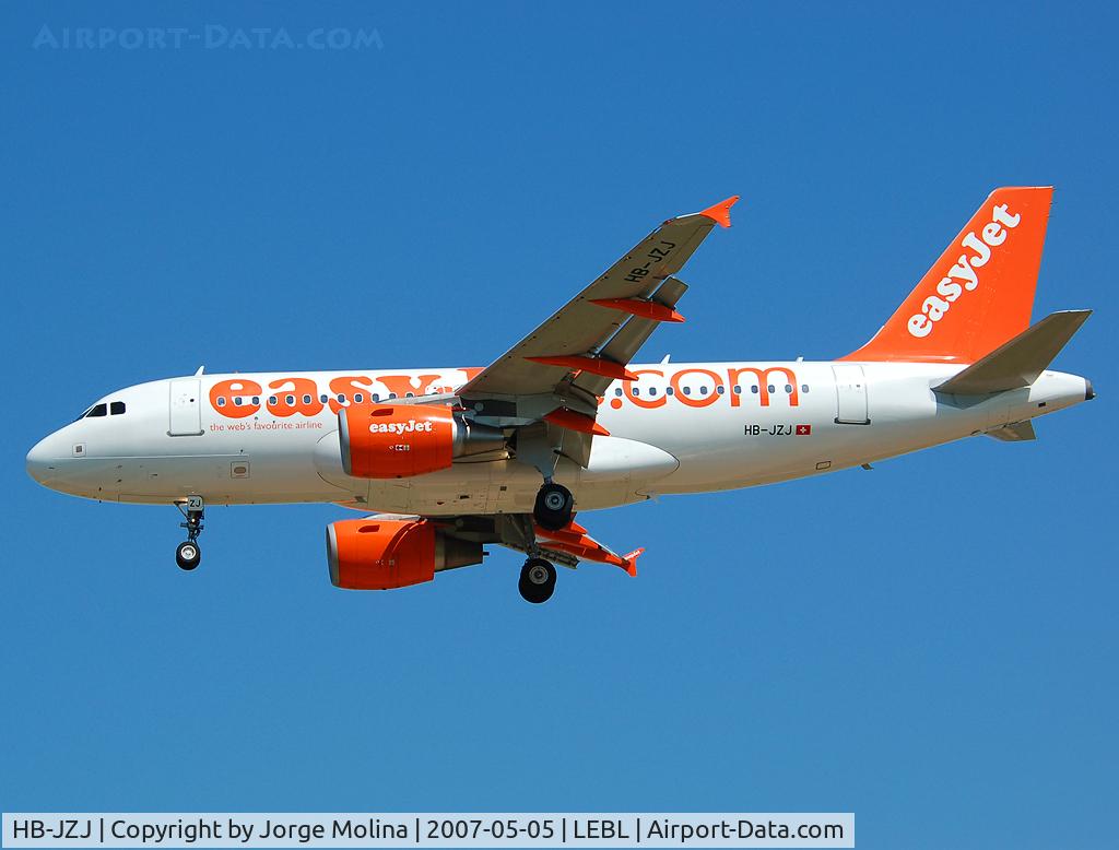 HB-JZJ, 2004 Airbus A319-111 C/N 2265, On final RWY 25R.