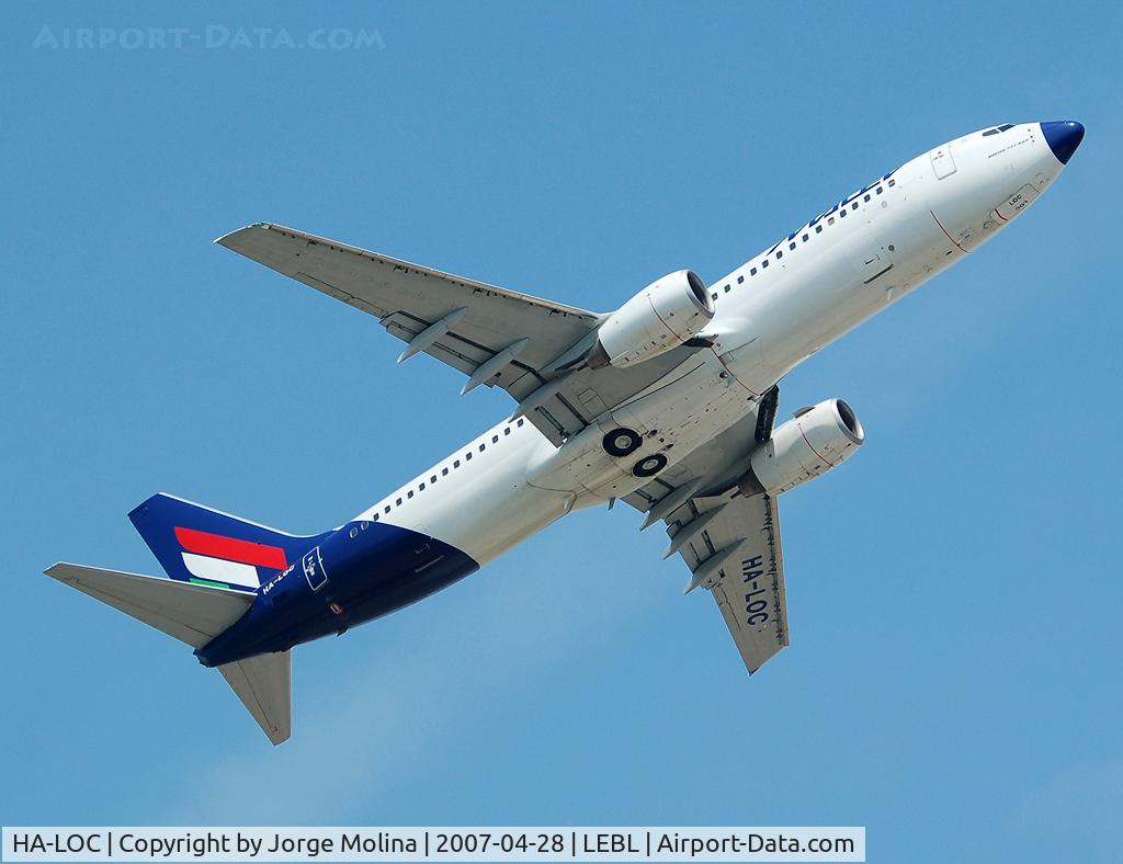 HA-LOC, 2003 Boeing 737-8Q8 C/N 32797, MALEV taking off RWY 07R.