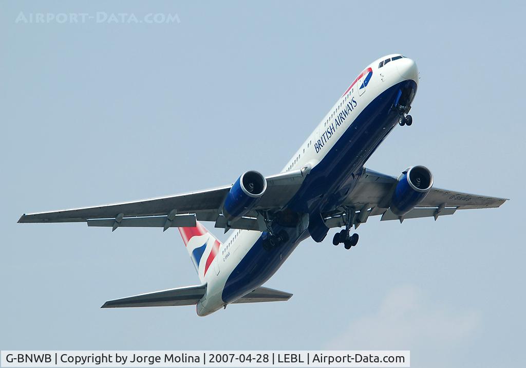 G-BNWB, 1989 Boeing 767-336 C/N 24334, Taking off RWY 07R.
