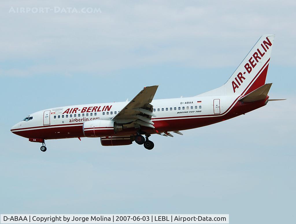 D-ABAA, 2001 Boeing 737-8Q8 C/N 30637, On final to RWY 25R.