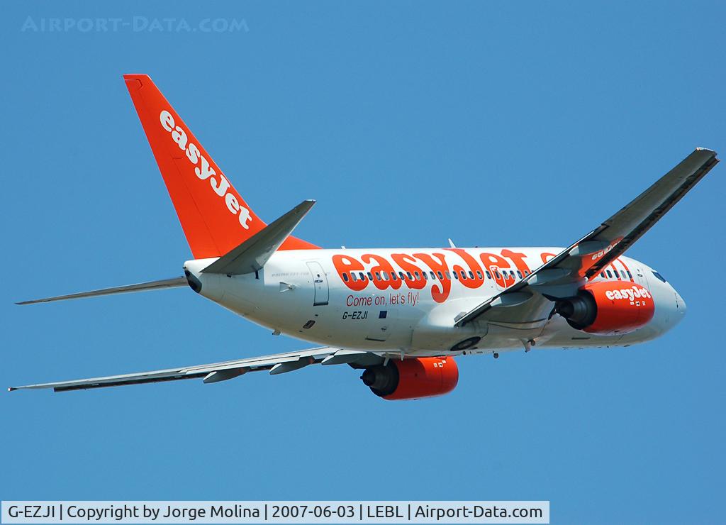 G-EZJI, 2001 Boeing 737-73V C/N 30241, Taking off RWY 07R.