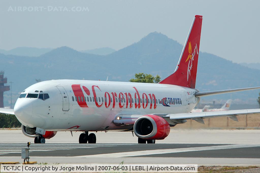 TC-TJC, 1993 Boeing 737-4Q8 C/N 25374, Entering RWY 25L for take off.