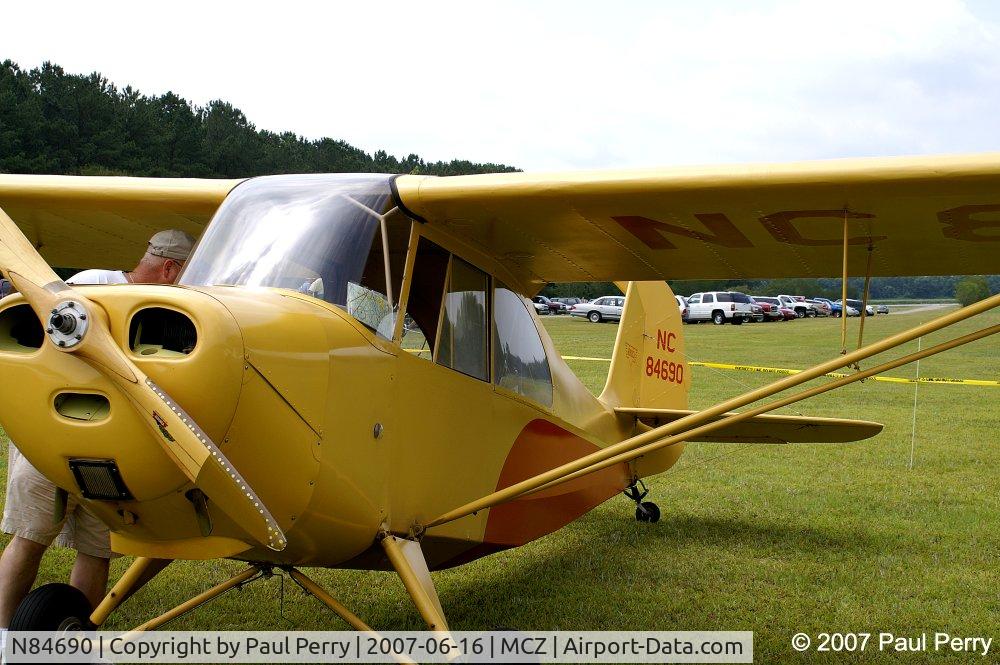 N84690, 1946 Aeronca 7AC Champion C/N 7AC-3402, Up close, where you can see the nav system.  Its a sectional stuck in the windscreen.