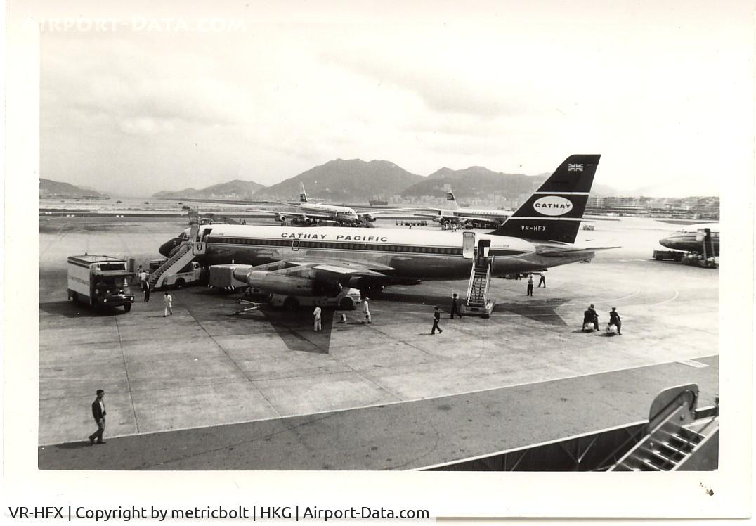 VR-HFX, 1961 Convair 880-22M-3 C/N 22-00-37M, HKG Kai Tak airport,March 1967