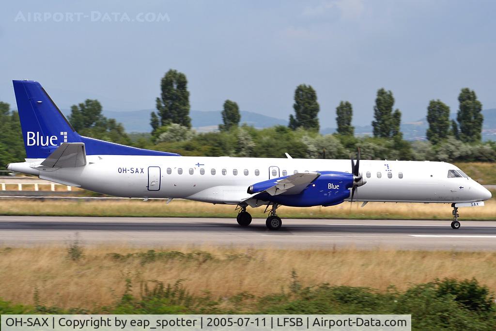OH-SAX, 1998 Saab 2000 C/N 2000-055, Blue 1 Saab 2000 landing rwy 16