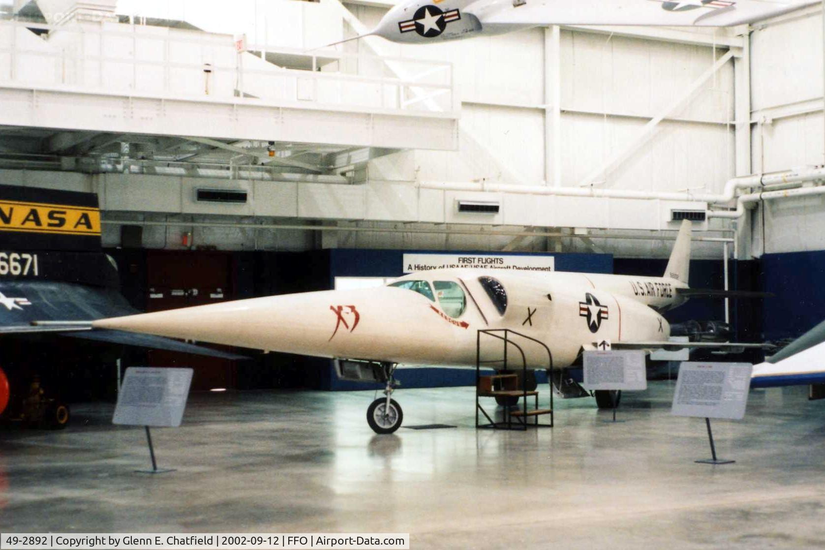 49-2892, 1949 Douglas X-3 Stiletto C/N Not found 49-2892, X-3 at the National Museum of the U.S. Air Force