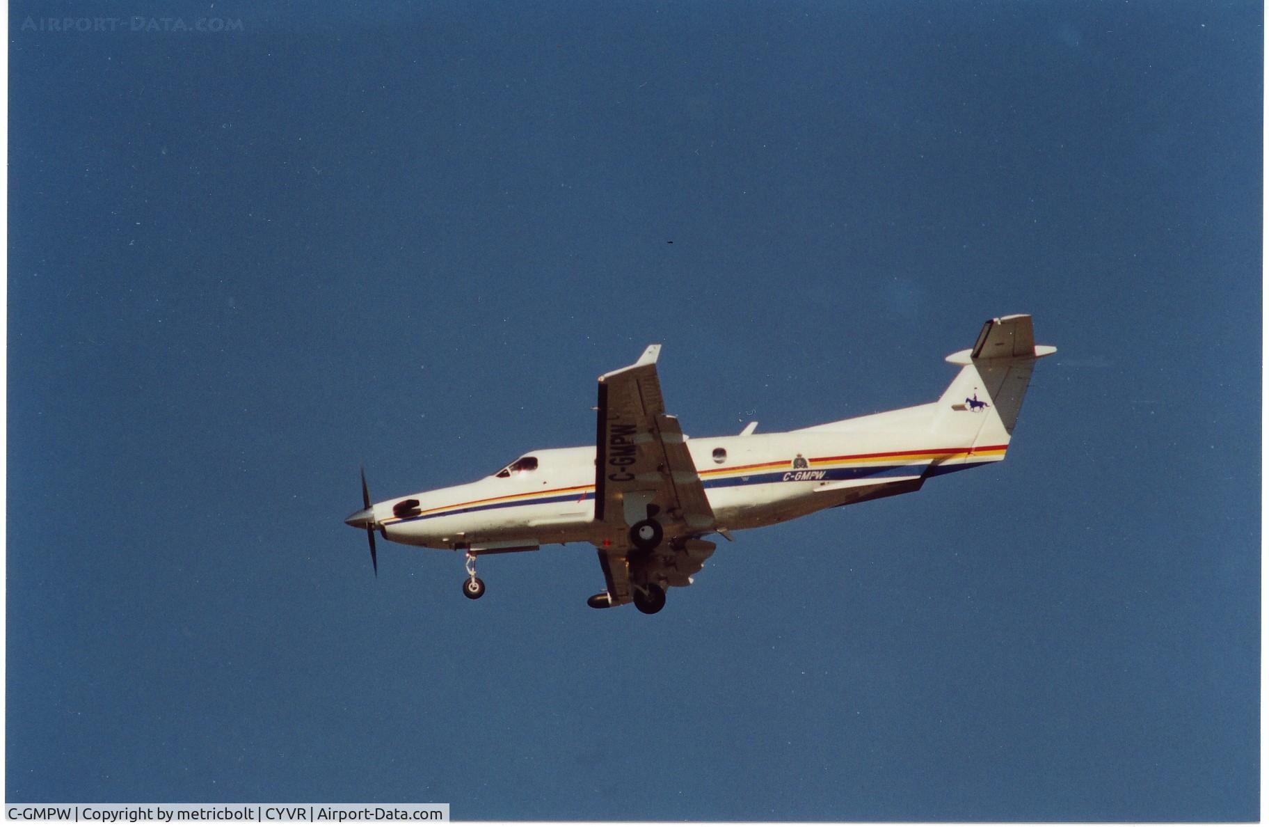 C-GMPW, 1999 Pilatus PC-12/45 C/N 274, In RCMP colours,May.2005