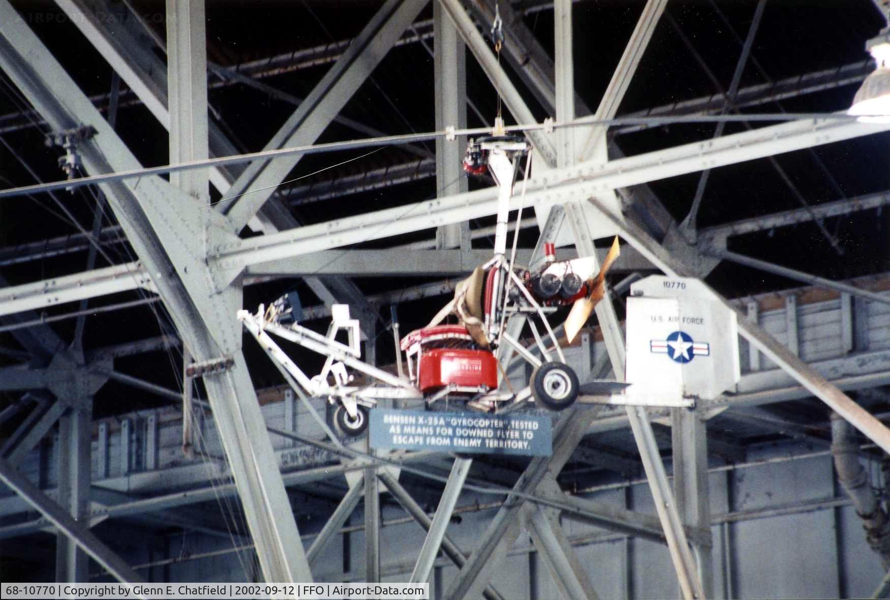 68-10770, 1968 Bensen X-25A (B-8M) Gyrocopter C/N Not found 68-10770, Bensen gyro-copter at the National Museum of the U.S. Air Force