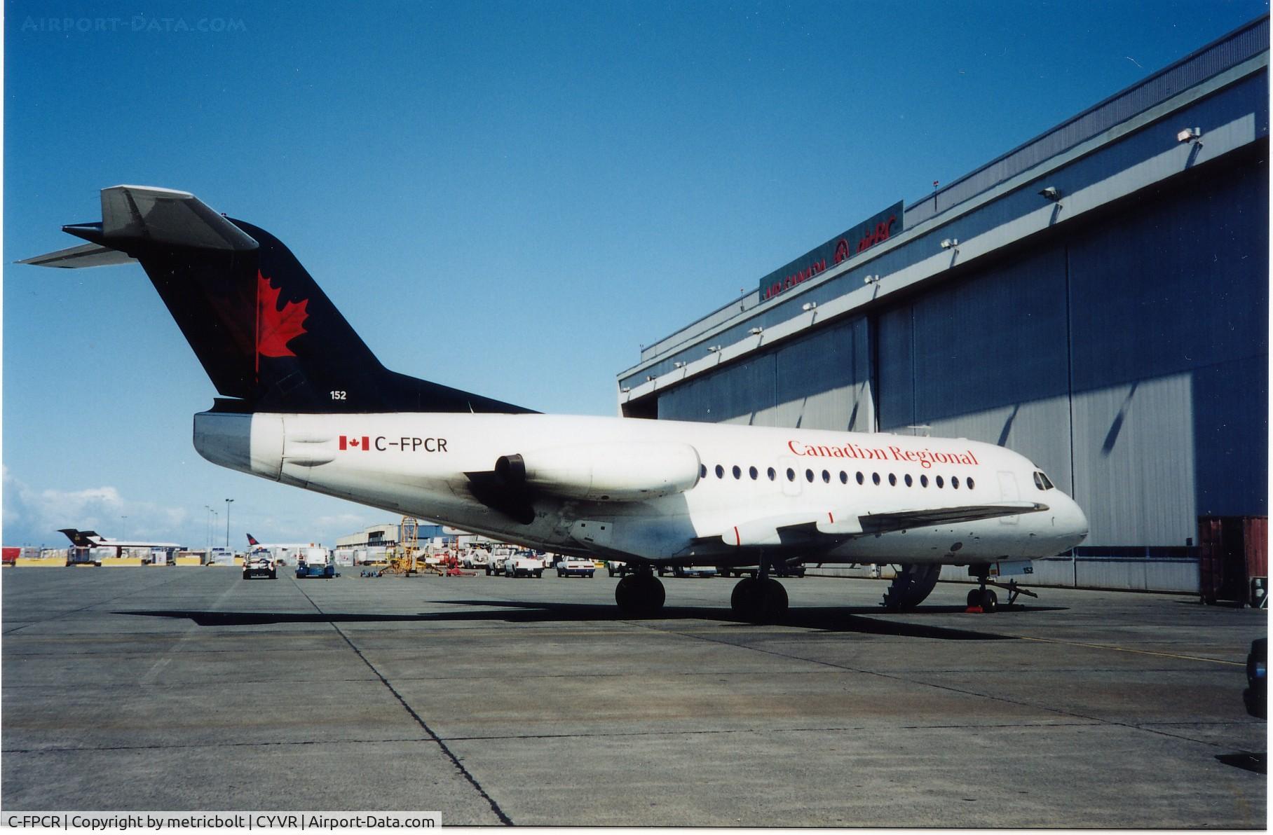 C-FPCR, 1975 Fokker F.28-1000 Fellowship C/N 11096, Canadian Regional F28 in Air Canada livery,Jun.2002