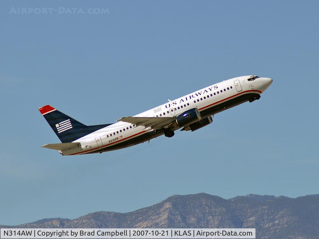 N314AW, 1987 Boeing 737-3S3 C/N 23733, US Airways / 1987 Boeing 737-3S3