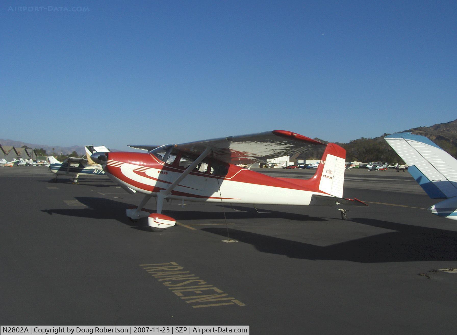 N2802A, 1953 Cessna 180 C/N 30002, 1953 Cessna 180, Continental O-470-A 225 Hp, 1st year of production
