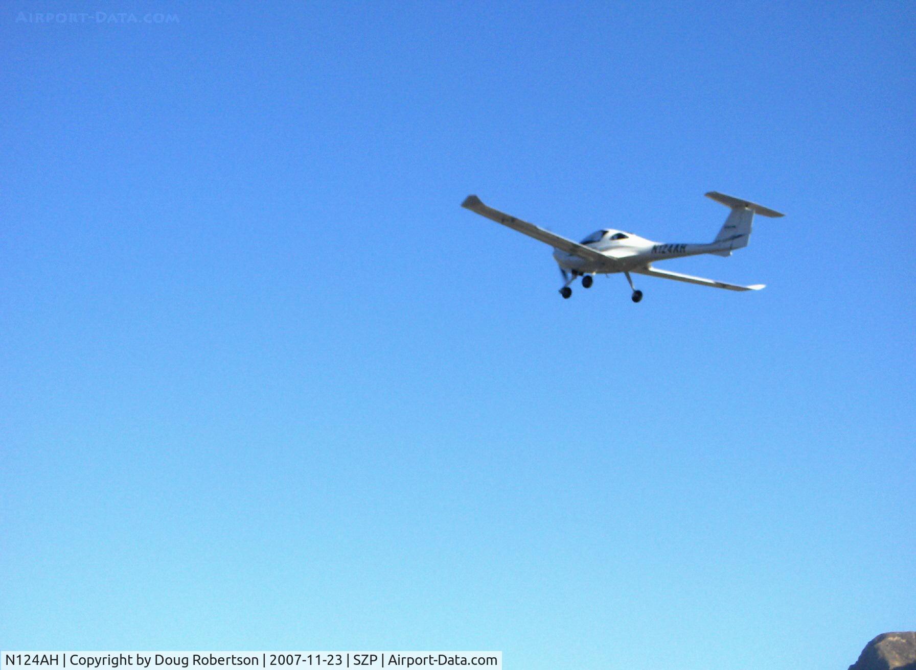 N124AH, 2007 Diamond DA-20C-1 Eclipse C/N C0436, 2007 Diamond DA 20-C1 KATANA (samurai sword), Continental IO-240-B 125 Hp, takeoff climb Rwy 04
