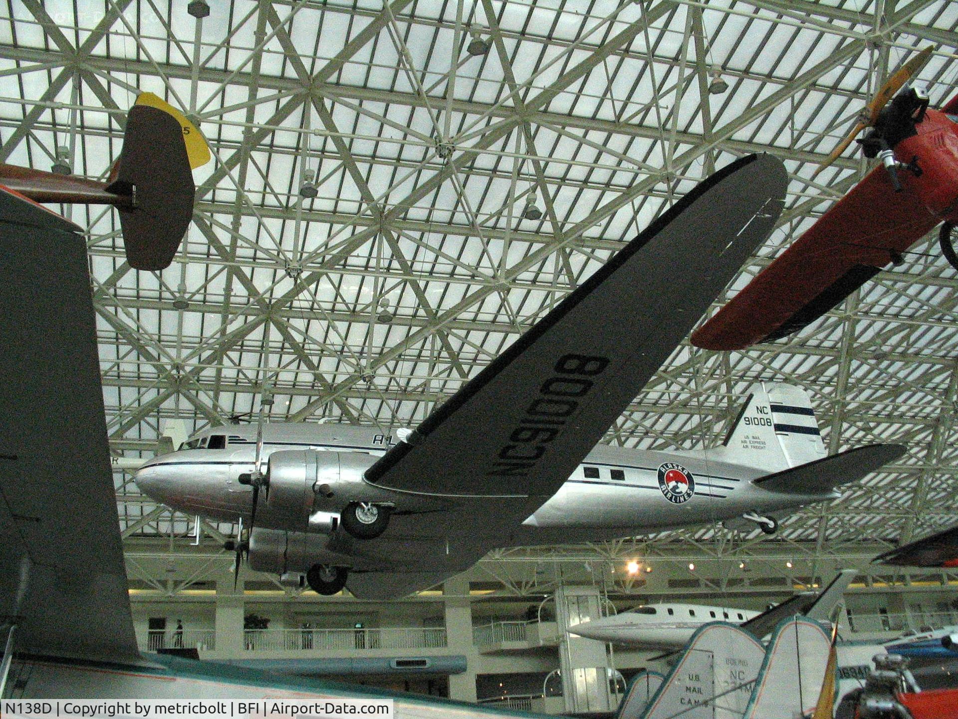 N138D, 1940 Douglas DC-3-277C C/N 2245, Museum of Flight,Seattle,Nov.2006.Painted as Alaska Airlines NC91008
