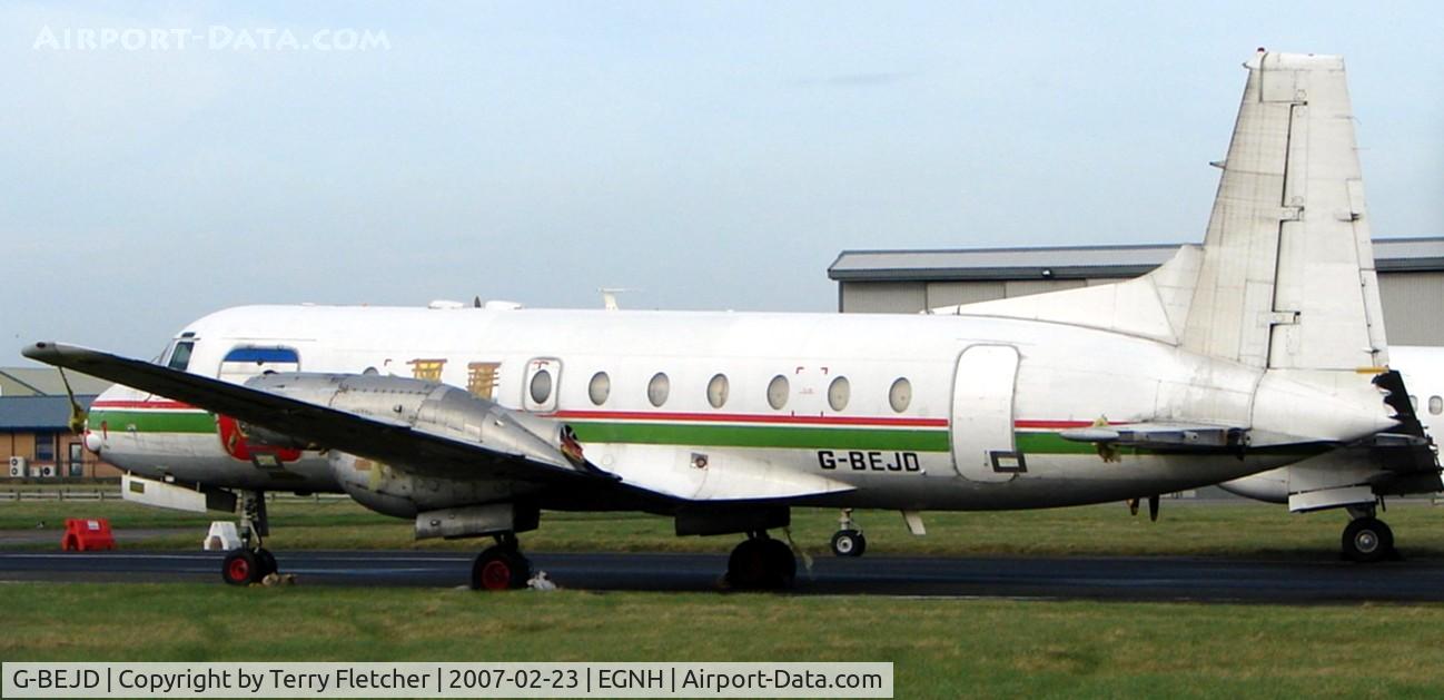 G-BEJD, 1961 Hawker Siddeley 748-105 Sr 1 C/N 1543, stored at Blackpool