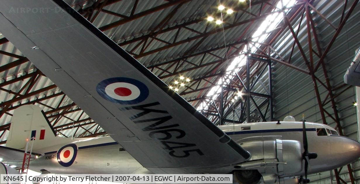 KN645, 1944 Douglas Dakota C.4 C/N 16587 / 33335, Dakota hung from the ceiling at RAF Cosford Museum