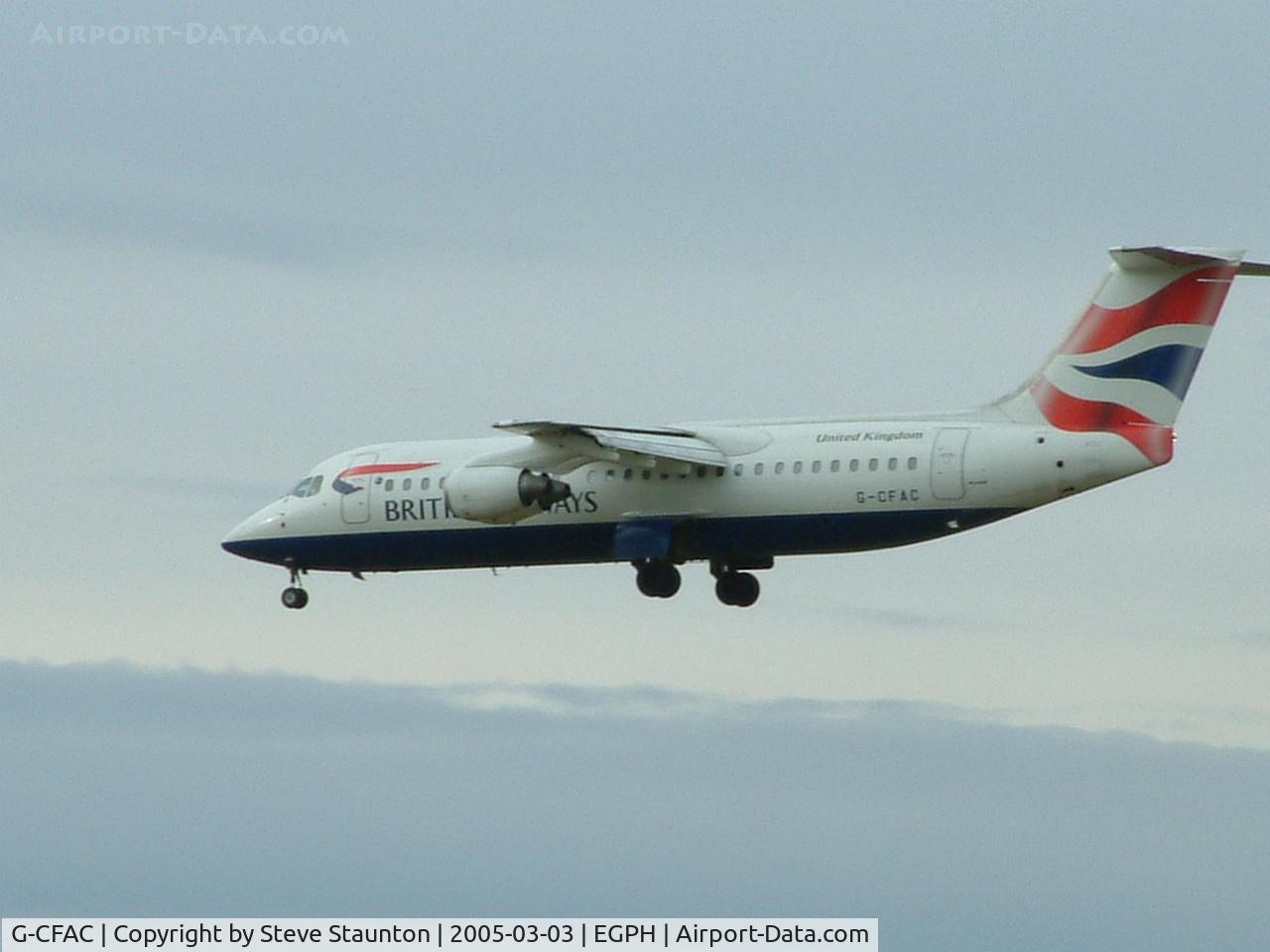 G-CFAC, 2000 British Aerospace Avro 146-RJ100 C/N E3379, Taken on a cold March afternoon at Edinburgh Airport