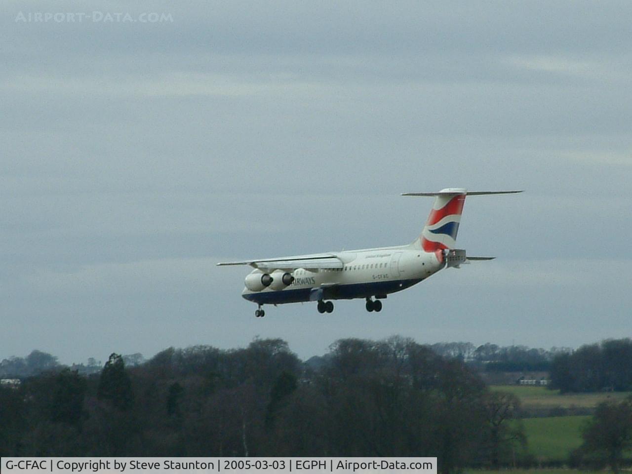 G-CFAC, 2000 British Aerospace Avro 146-RJ100 C/N E3379, Taken on a cold March afternoon at Edinburgh Airport