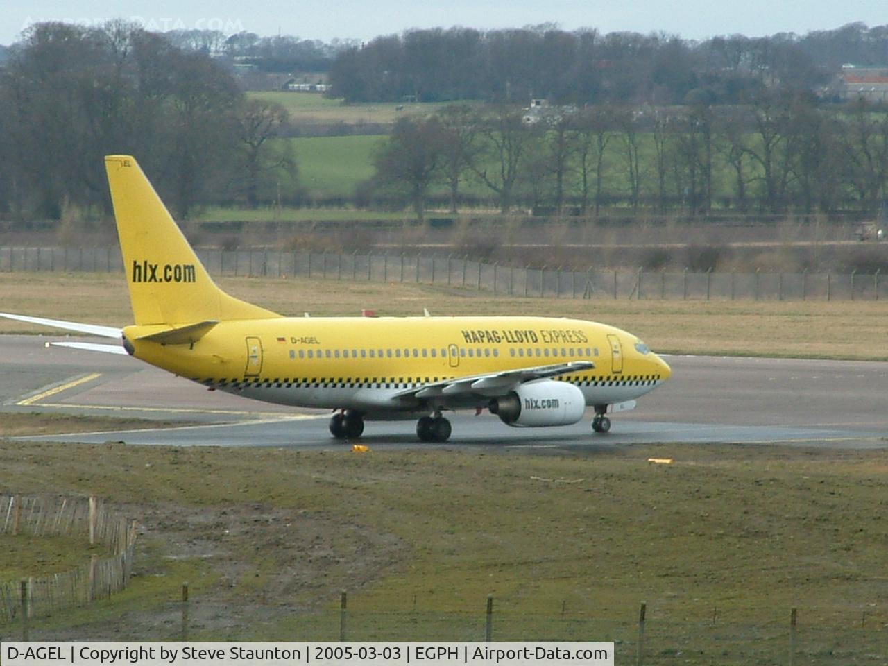 D-AGEL, 1997 Boeing 737-75B C/N 28110, Taken on a cold March afternoon at Edinburgh Airport