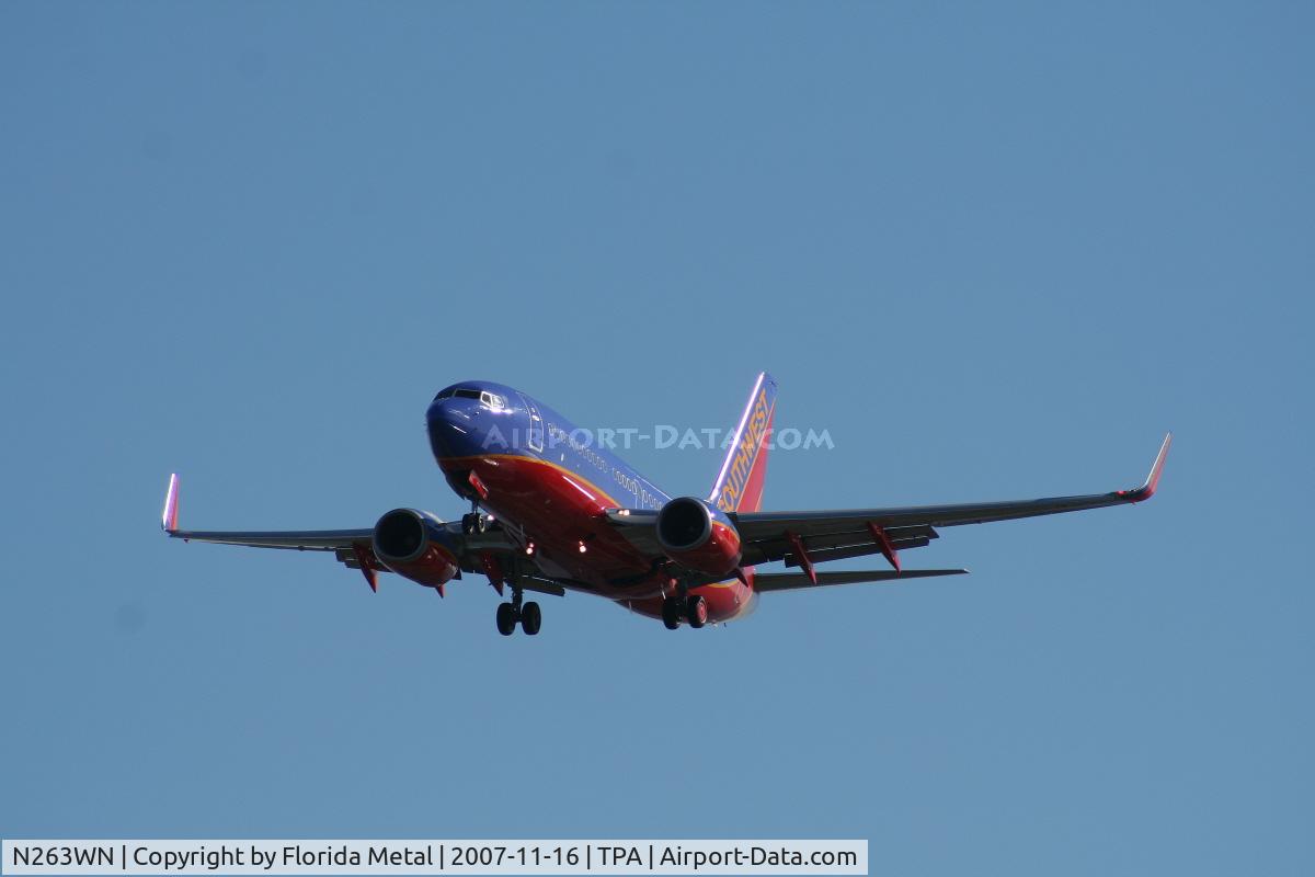 N263WN, 2007 Boeing 737-7H4 C/N 32520, Southwest