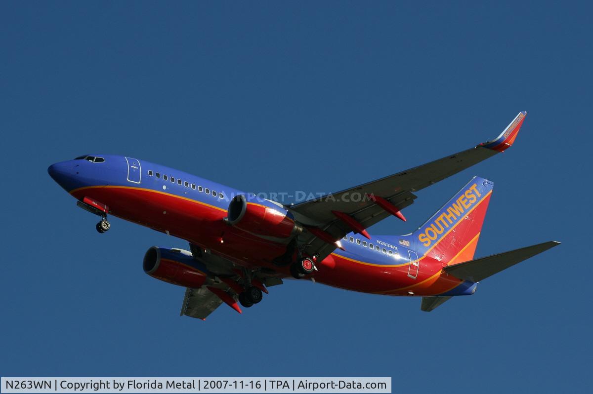 N263WN, 2007 Boeing 737-7H4 C/N 32520, Southwest
