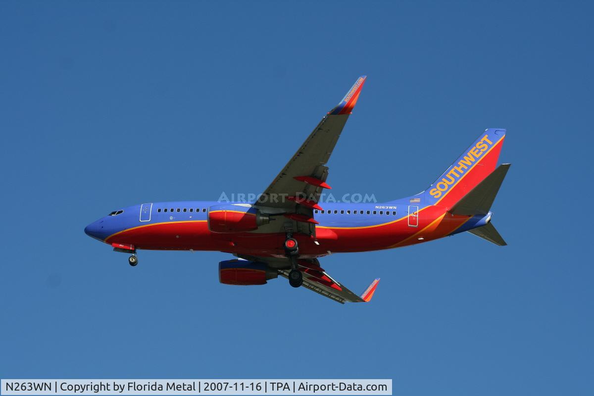 N263WN, 2007 Boeing 737-7H4 C/N 32520, Southwest