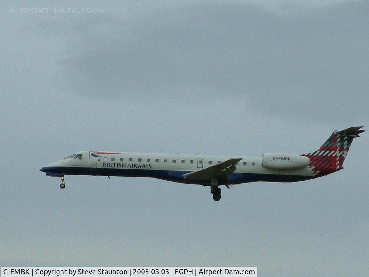 G-EMBK, 1999 Embraer EMB-145EU (ERJ-145EU) C/N 145167, Taken on a cold March afternoon at Edinburgh Airport
