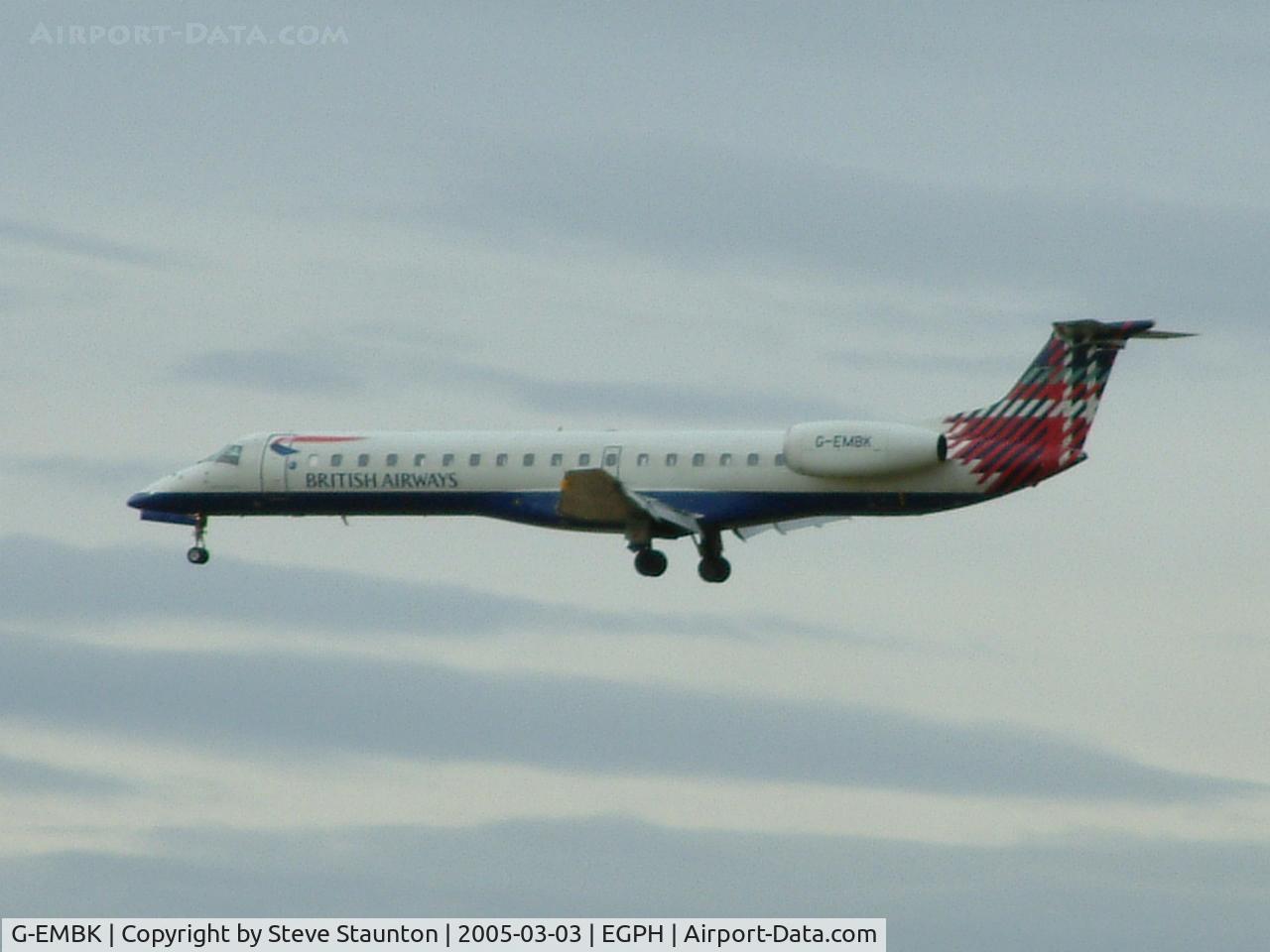 G-EMBK, 1999 Embraer EMB-145EU (ERJ-145EU) C/N 145167, Taken on a cold March afternoon at Edinburgh Airport