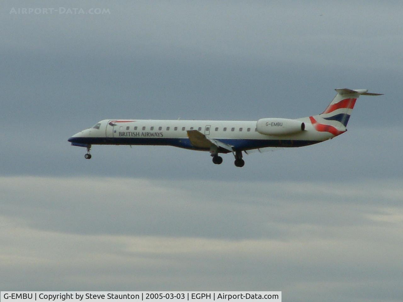 G-EMBU, 2001 Embraer EMB-145EU (ERJ-145EU) C/N 145458, Taken on a cold March afternoon at Edinburgh Airport