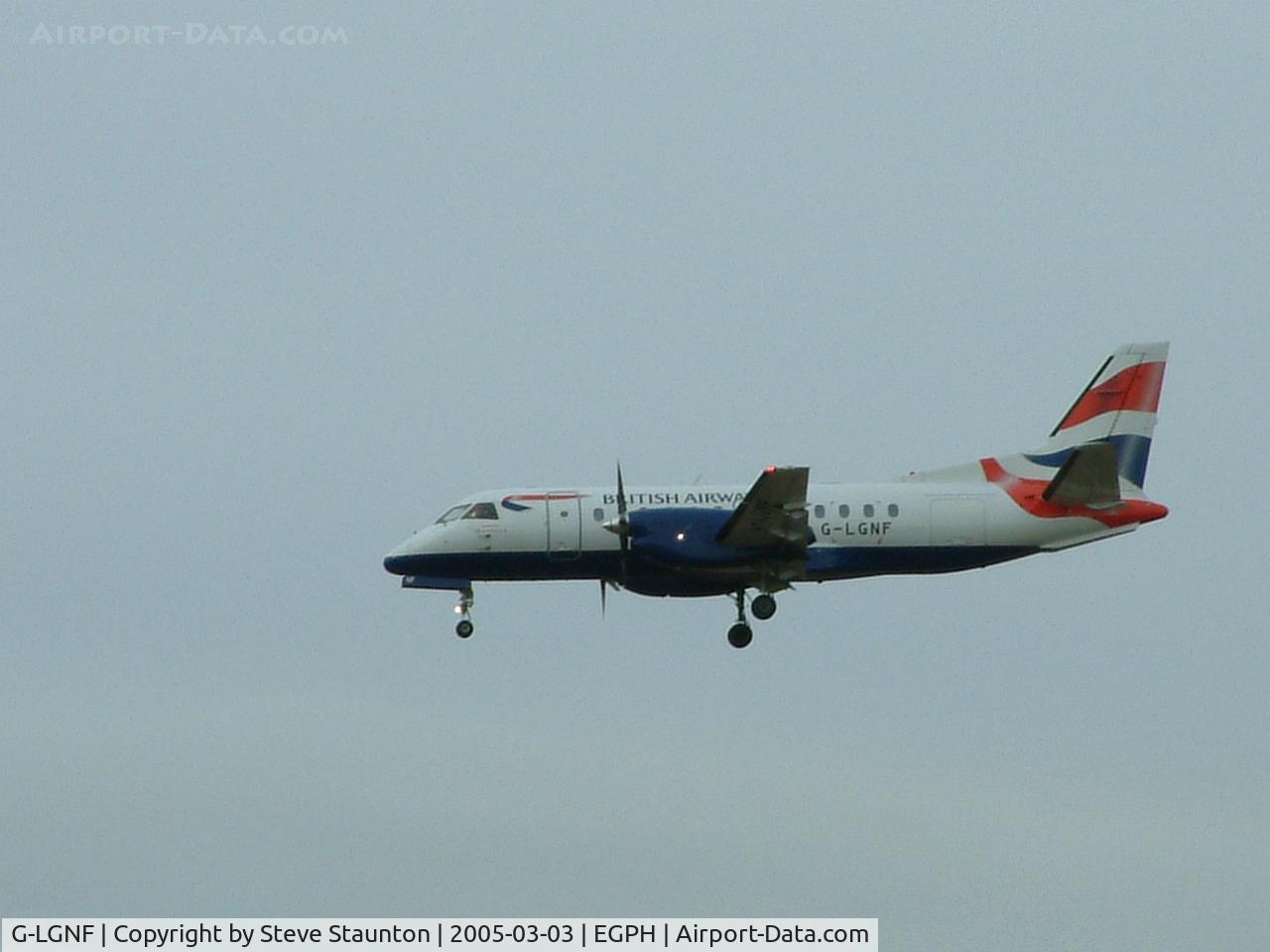 G-LGNF, 1990 Saab SF340B C/N 340B-192, Taken on a cold March afternoon at Edinburgh Airport